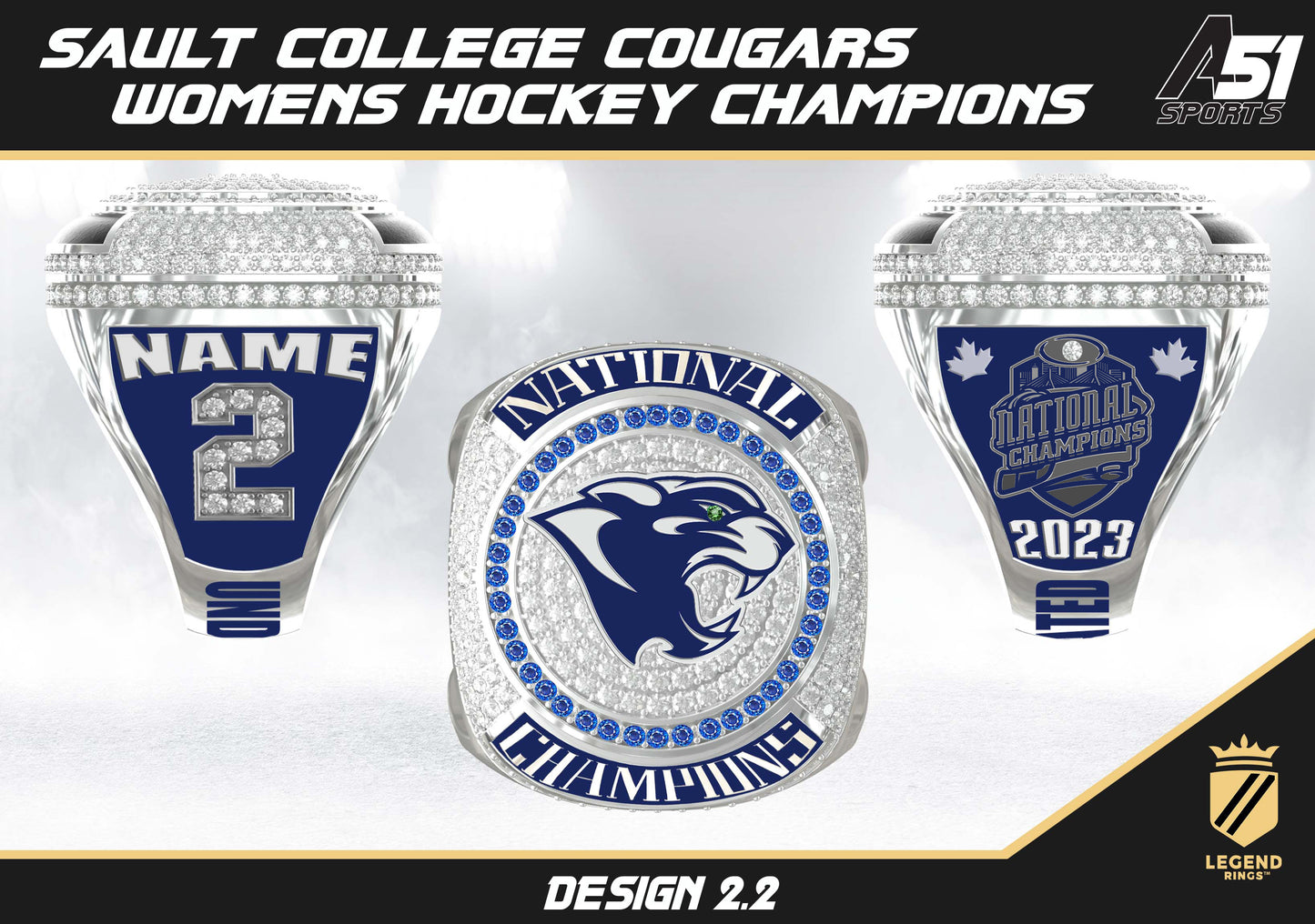 Sault College Women's Hockey Championship Ring - ORDER EXTENDED UNTIL SEPT 8th