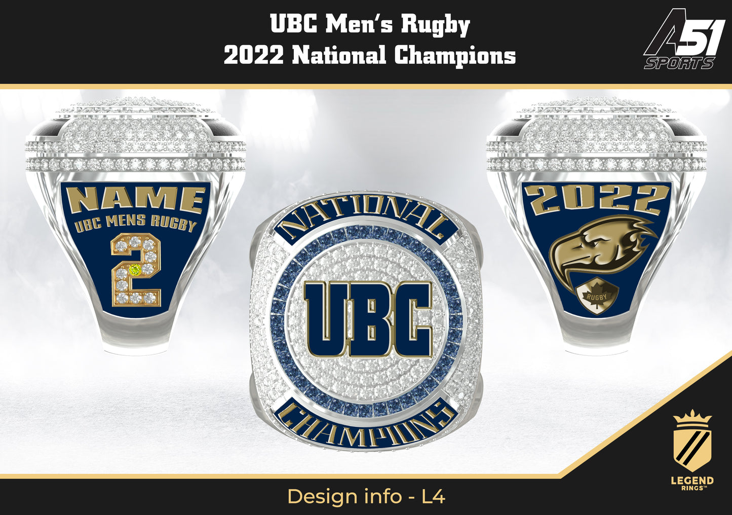 UBC Men's Rugby 2022 National Championship Ring