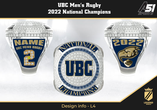 UBC Men's Rugby 2022 National Championship Ring